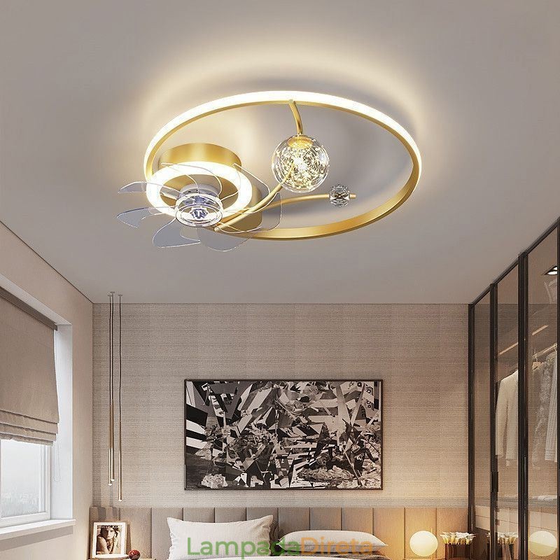 Ventilador de Teto com Luzes Decor Ventilador Luminária Acrílico