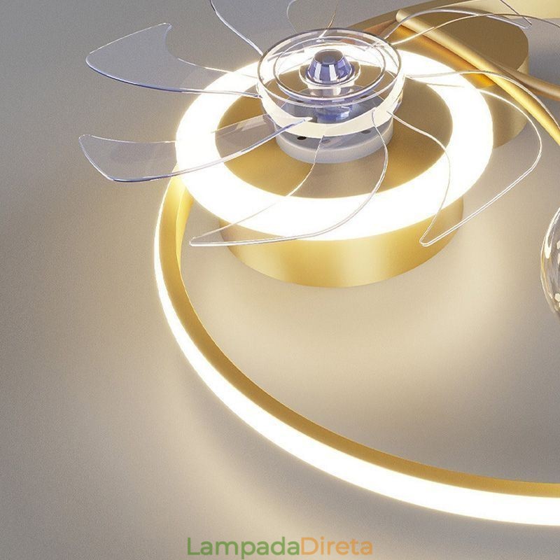 Ventilador de Teto com Luzes Decor Ventilador Luminária Acrílico
