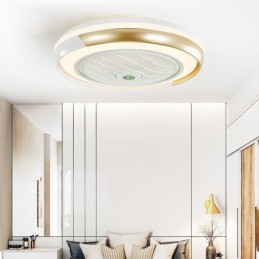 Ventilador de teto moderno, luminária de teto redonda acrílica com controle remoto