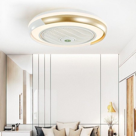 Ventilador de teto moderno, luminária de teto redonda acrílica com controle remoto Ventilador de teto moderno, luminária de teto redonda acrílica com controle remoto
