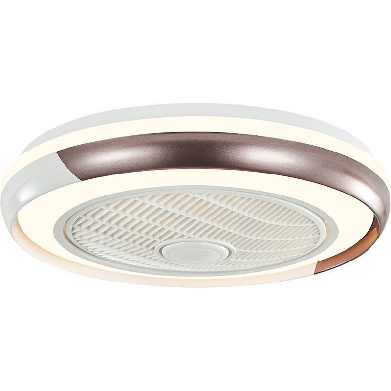 Ventilador de teto moderno, luminária de teto redonda acrílica com controle remoto