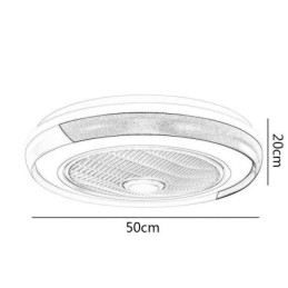 Ventilador de teto moderno, luminária de teto redonda acrílica com controle remoto