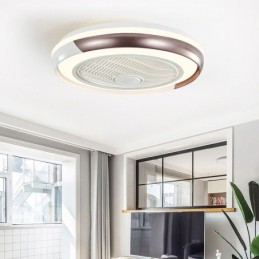 Ventilador de teto moderno, luminária de teto redonda acrílica com controle remoto