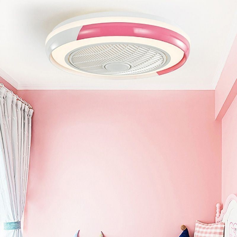Ventilador de teto moderno, luminária de teto redonda acrílica com controle remoto