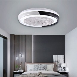 Ventilador de teto moderno, luminária de teto redonda acrílica com controle remoto