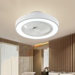 Luzes de ventilador de teto modernas com controle remoto Lâmpada de teto redonda de acrílico
