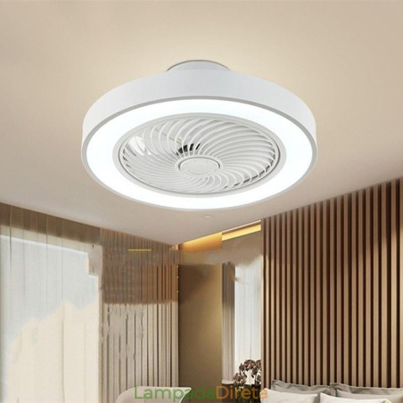Luzes de ventilador de teto modernas com controle remoto Lâmpada de teto redonda de acrílico Luzes de ventilador de teto modernas com controle remoto Lâmpada de teto redonda de acrílico
