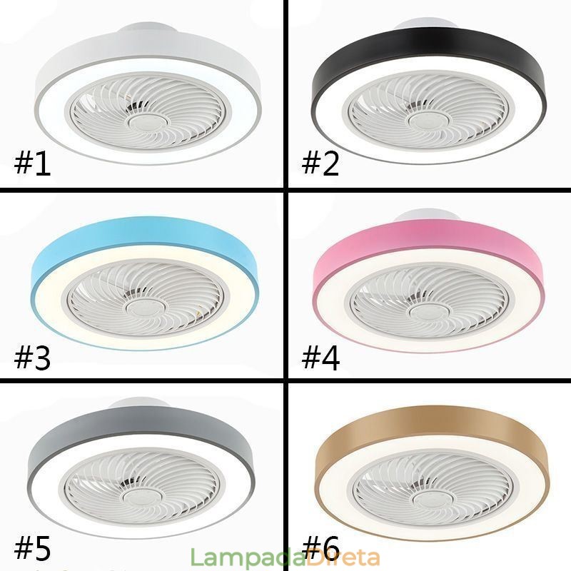 Luzes de ventilador de teto modernas com controle remoto Lâmpada de teto redonda de acrílico