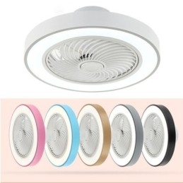 Luzes de ventilador de teto modernas com controle remoto Lâmpada de teto redonda de acrílico