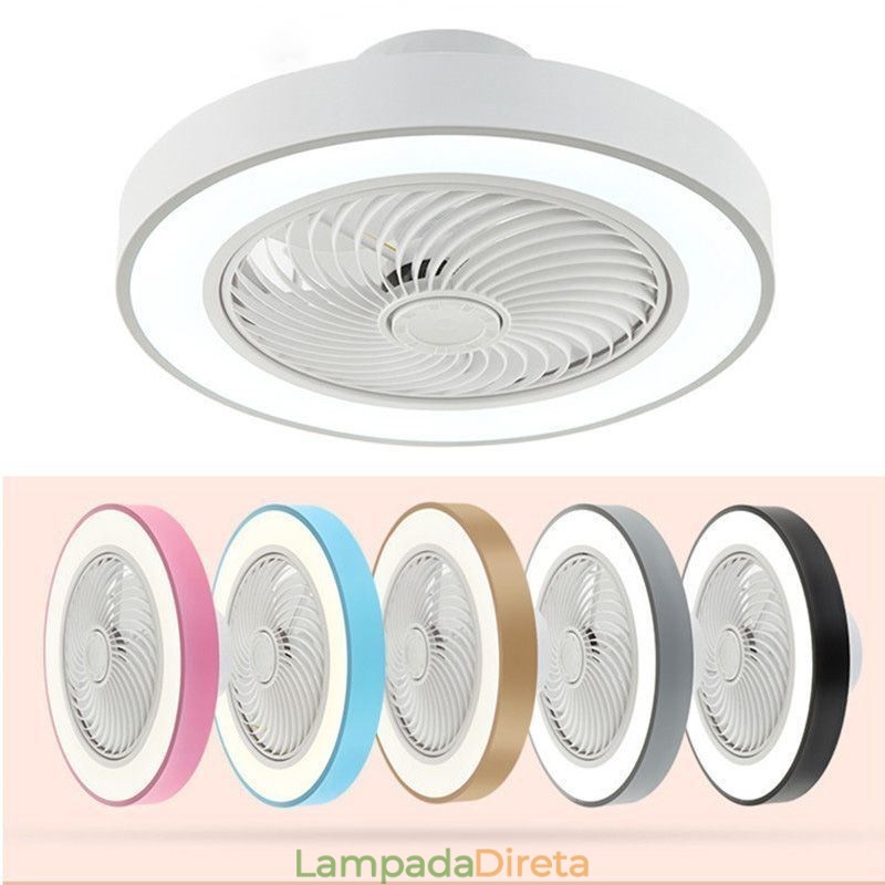 Luzes de ventilador de teto modernas com controle remoto Lâmpada de teto redonda de acrílico