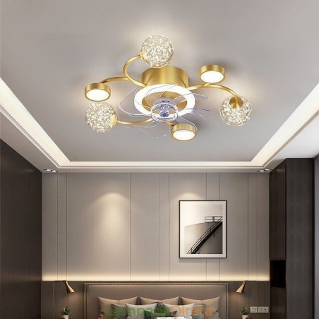 Lustre de teto criativo com ventilador