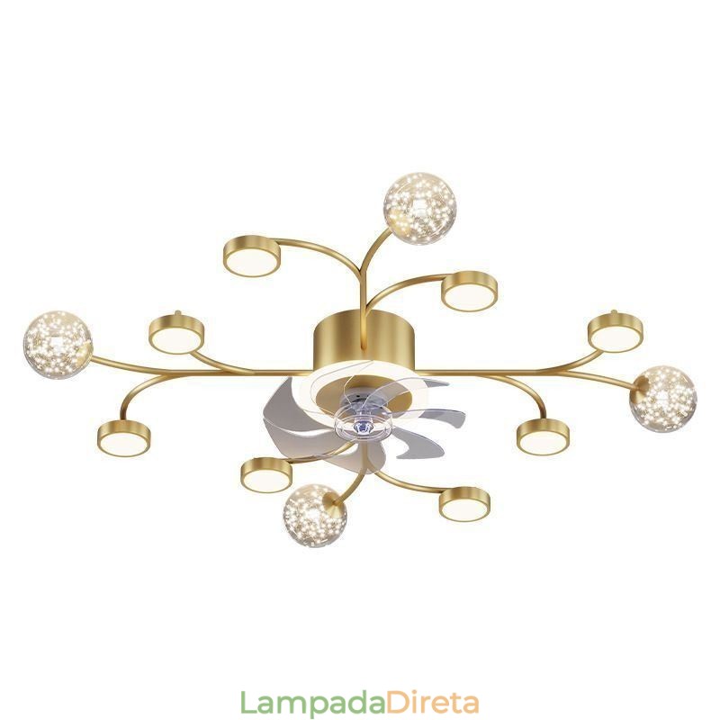 Lustre de teto criativo com ventilador