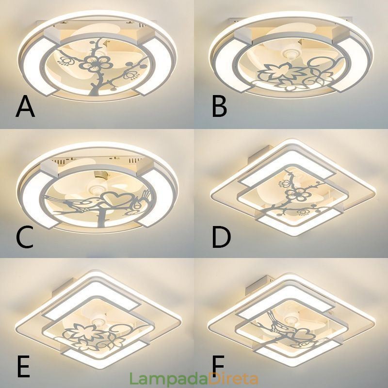 Ventiladores de teto estilo europeu com luz