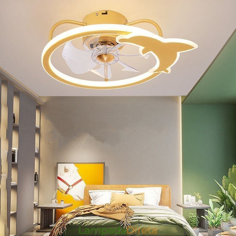 Ventilador de teto de desenho animado, luminária de teto criativa para crianças