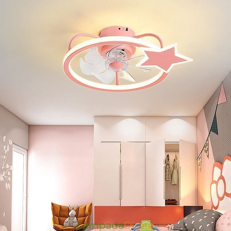Ventilador de teto de desenho animado, luminária de teto criativa para crianças