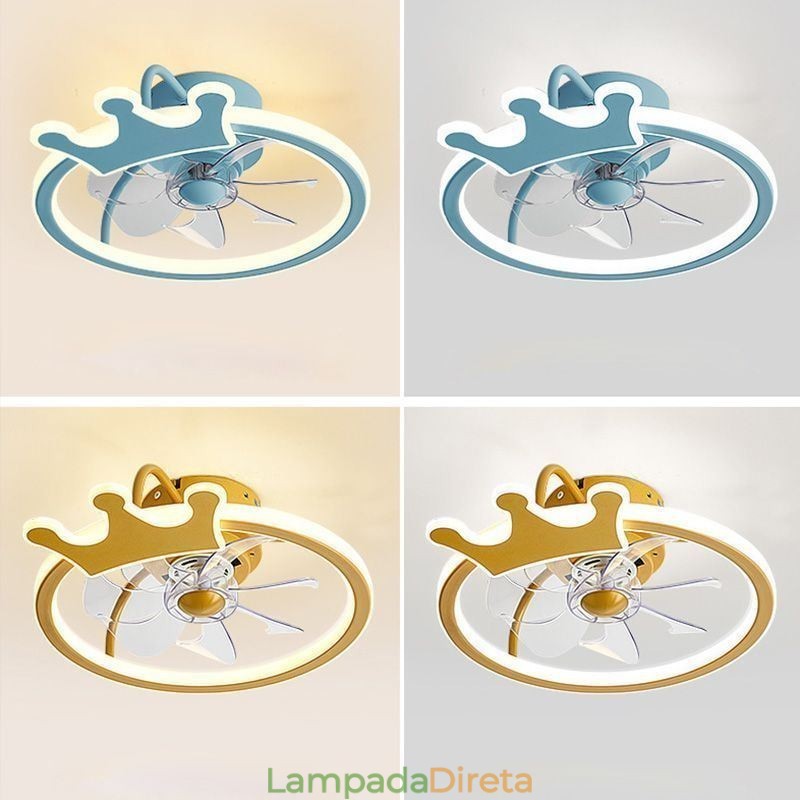 Ventilador de teto de desenho animado, luminária de teto criativa para crianças