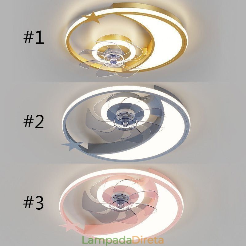 Ventilador de teto Moon Light Criatividade Luminária de teto
