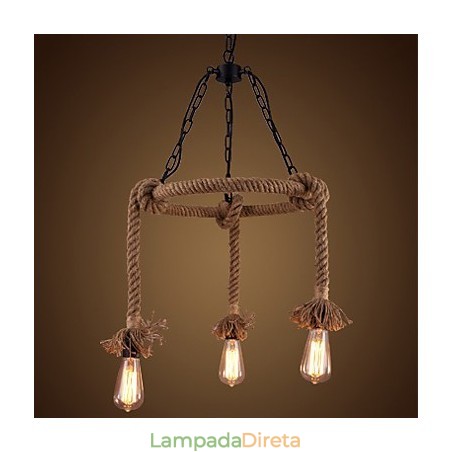 Lustre Americano de Cânhamo Country Lustre Americano de Cânhamo Country