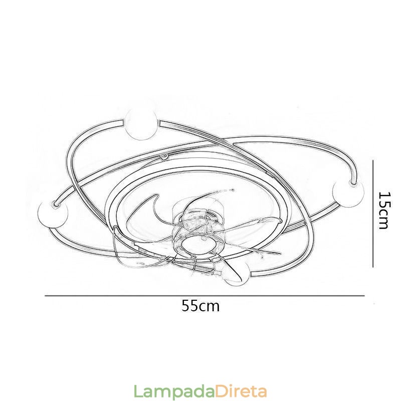 Ventiladores de teto modernos Iluminação interna Jantar