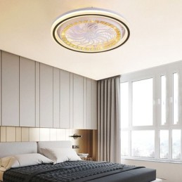 Ventilador de teto inteligente com decoração de escurecimento contínuo de luz