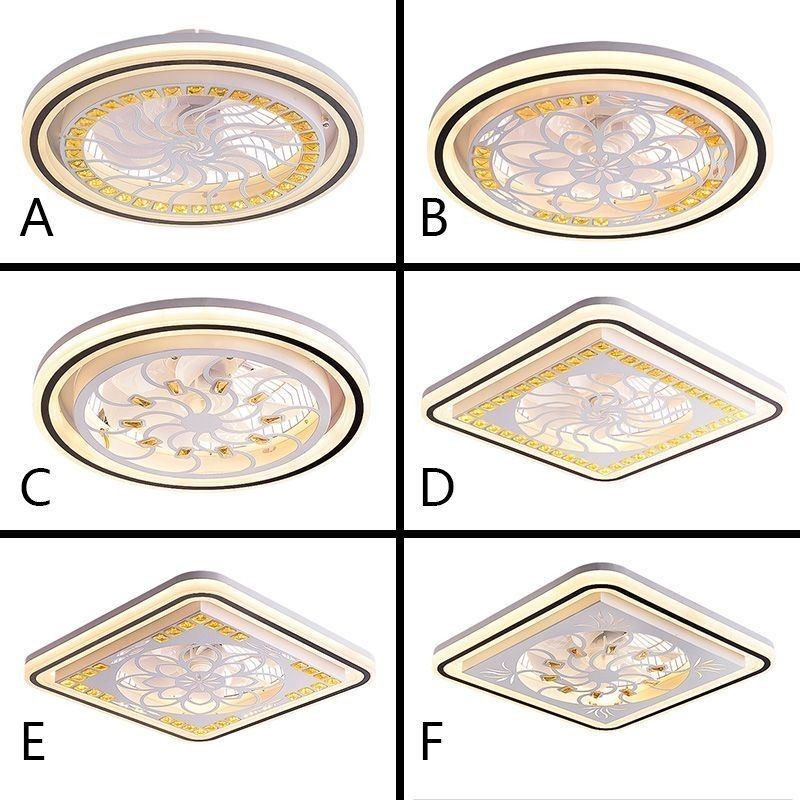 Ventilador de teto inteligente com decoração de escurecimento contínuo de luz