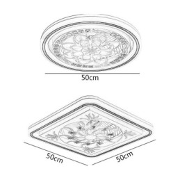 Ventilador de teto inteligente com decoração de escurecimento contínuo de luz