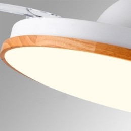 Ventilador de teto inversor moderno com controle remoto, lâmpada de teto tricolor com escurecimento
