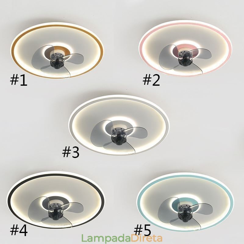 Macaron Ventilador de Teto Luz Controle Remoto Decor Ventilateur