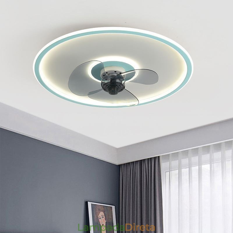 Macaron Ventilador de Teto Luz Controle Remoto Decor Ventilateur