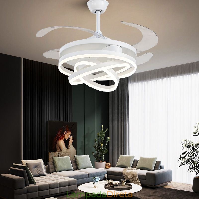 Ventilador Inverter Criativo Lustre Ventilador Luz