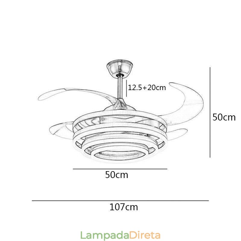 Ventilador Inverter Criativo Lustre Ventilador Luz