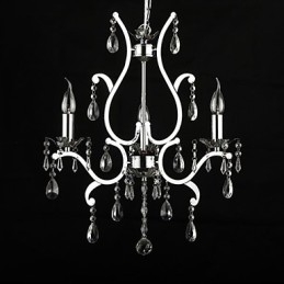 Lustre de Cristal com 3 Luzes em Metal