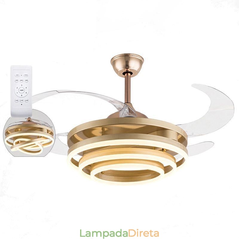 Ventilador Inverter Criativo Lustre Ventilador Luz