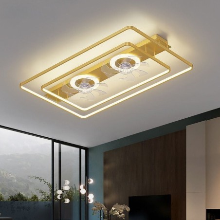 Ventilador de teto embutido moderno com luzes de controle remoto Ventilador de teto embutido moderno com luzes de controle remoto