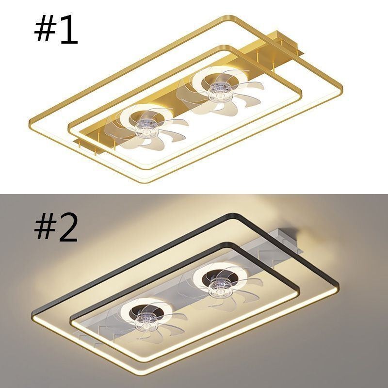 Ventilador de teto embutido moderno com luzes de controle remoto