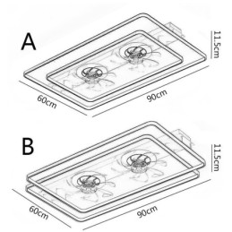 Ventilador de teto embutido moderno com luzes de controle remoto