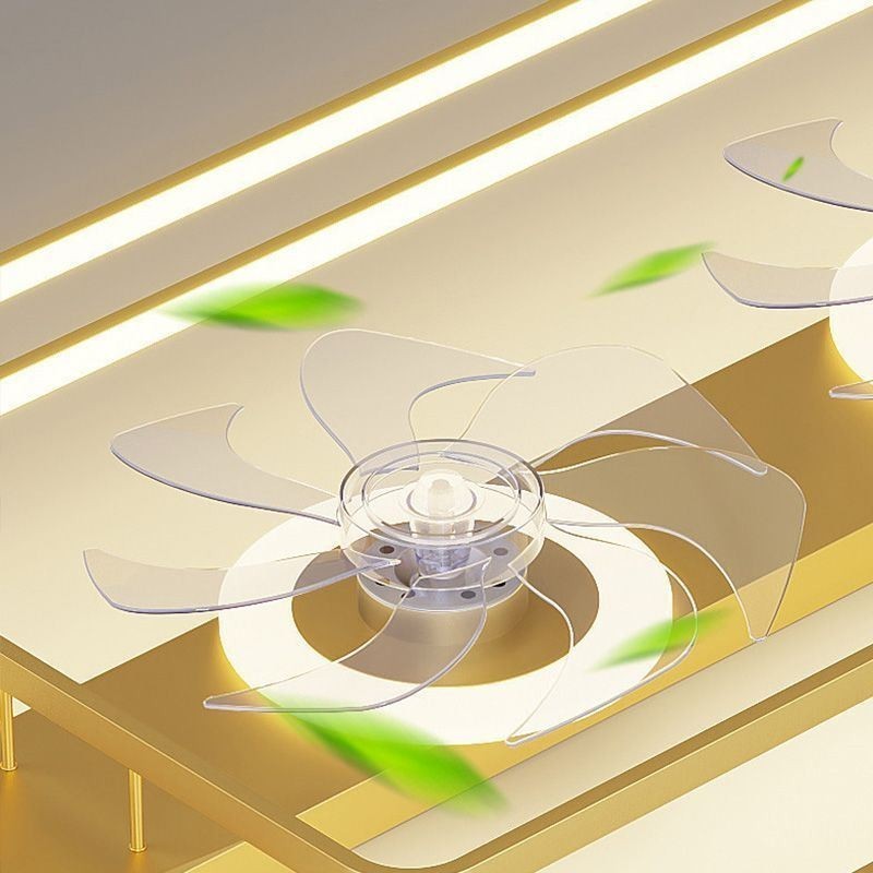 Ventilador de teto embutido moderno com luzes de controle remoto