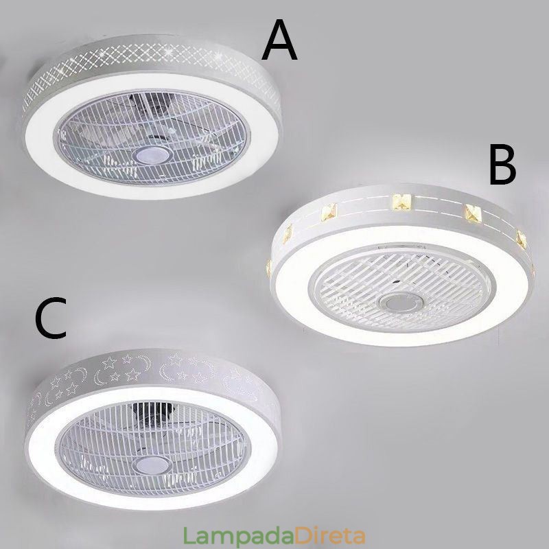Ventilador de teto ultrafino com luz invisível Ventilador de teto com luz