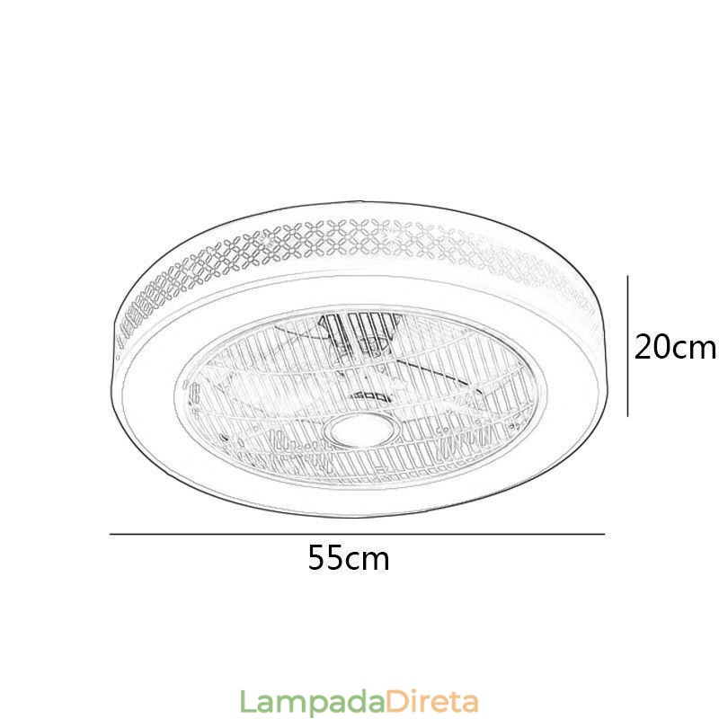Ventilador de teto ultrafino com luz invisível Ventilador de teto com luz