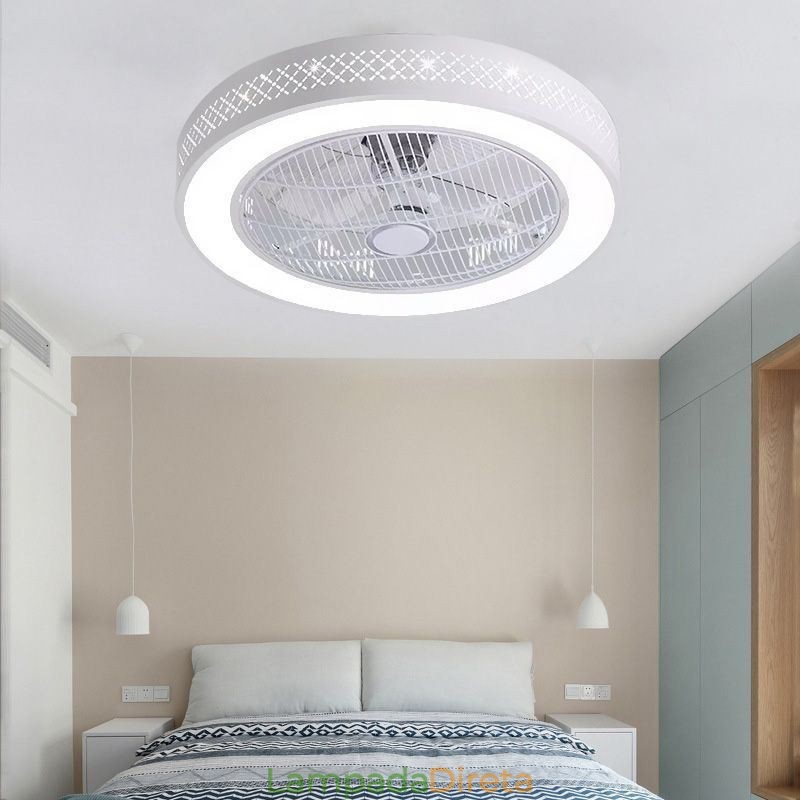 Ventilador de teto ultrafino com luz invisível Ventilador de teto com luz