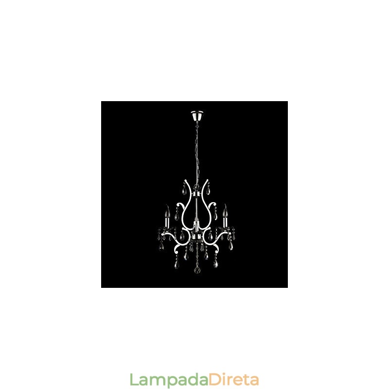 Lustre de Cristal com 3 Luzes em Metal