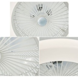 Ventilador de teto Luz tricromática Dimerização 3 velocidades Controle remoto