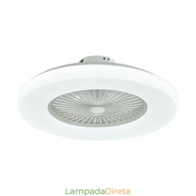 Ventilador de teto Luz tricromática Dimerização 3 velocidades Controle remoto