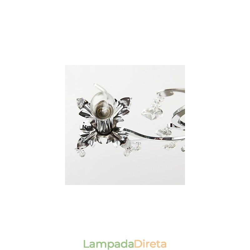 Lustre de Cristal com 3 Luzes em Metal
