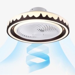 Luminária de teto redonda com ventilador de 3 velocidades e controle remoto