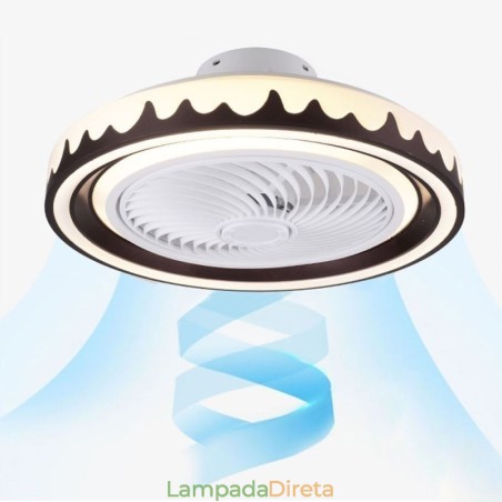 Luminária de teto redonda com ventilador de 3 velocidades e controle remoto Luminária de teto redonda com ventilador de 3 velocidades e controle remoto