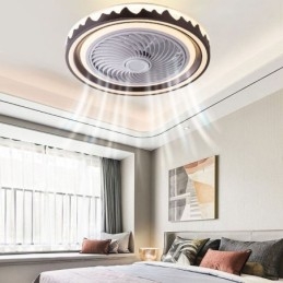 Luminária de teto redonda com ventilador de 3 velocidades e controle remoto
