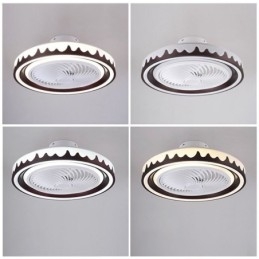 Luminária de teto redonda com ventilador de 3 velocidades e controle remoto