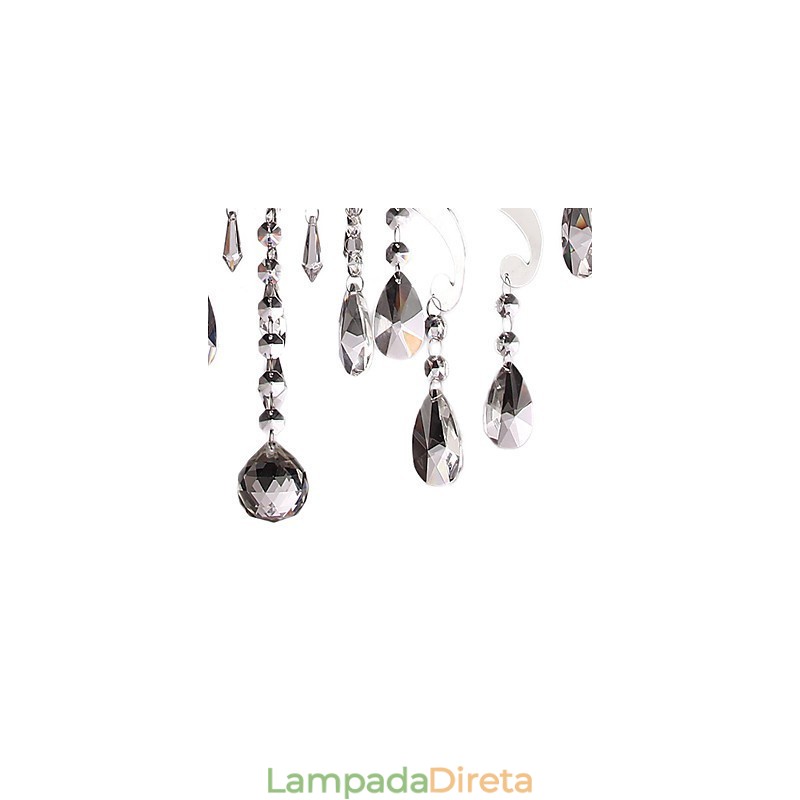 Lustre de Cristal com 3 Luzes em Metal