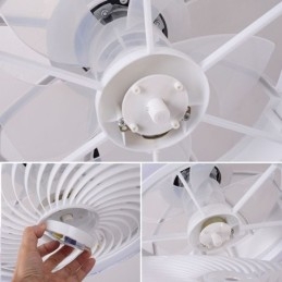 Luminária de teto redonda com ventilador de 3 velocidades e controle remoto